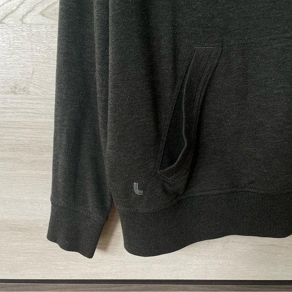 Lole Gray Long Sleeve Striped Cowl Neck Kangaroo Pouch Hoodie - Picture 4 of 9